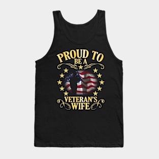 Proud To Be A Veteran's Wife Happy Veteran Day To Me Husband Tank Top